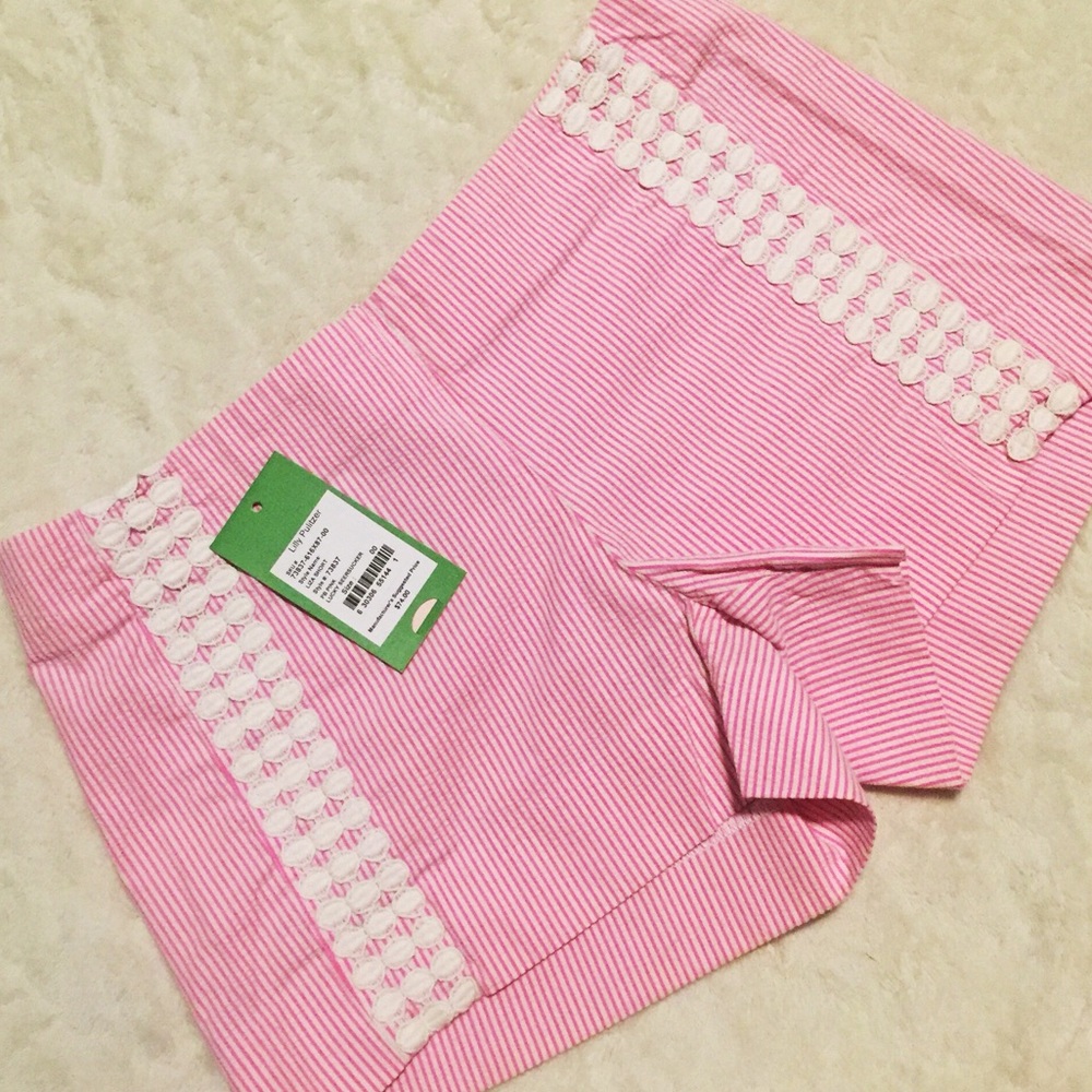 Lilly Pulitzer Liza Short in PB Pink Lucky Seersuc